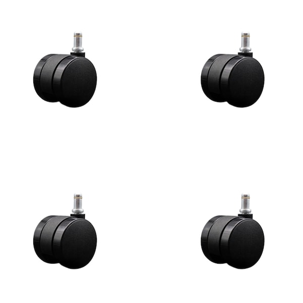 Service Caster 2'' Office Chair Casters Nylon Twin Wheel 7/16'' Grip Ring Stem , 4PK SCC-UHGR02S50-NYS-716-4 - main